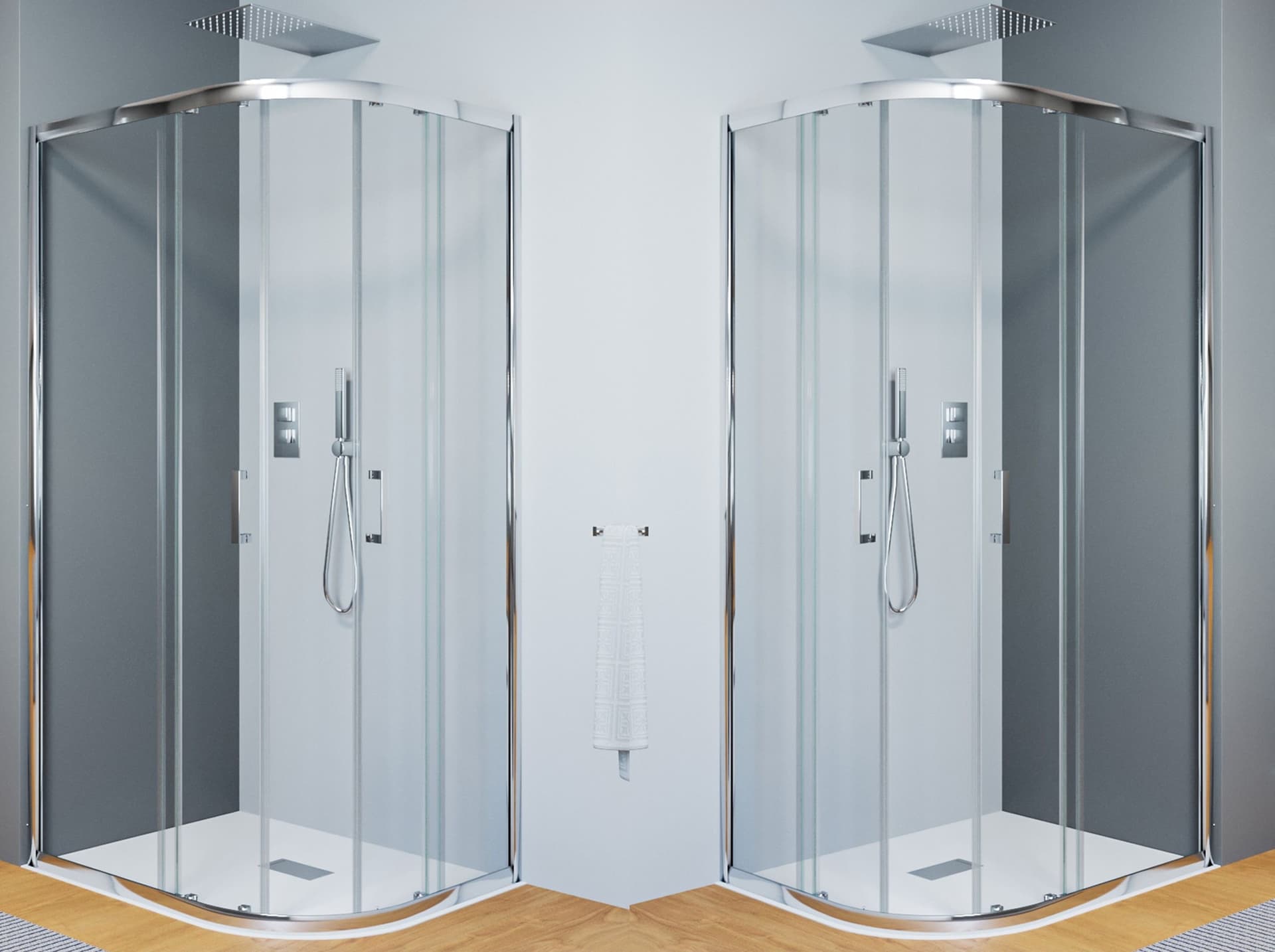 Box doccia 80x100 100x80 semicircolare scorrevole h195 6mm ATENA - 7