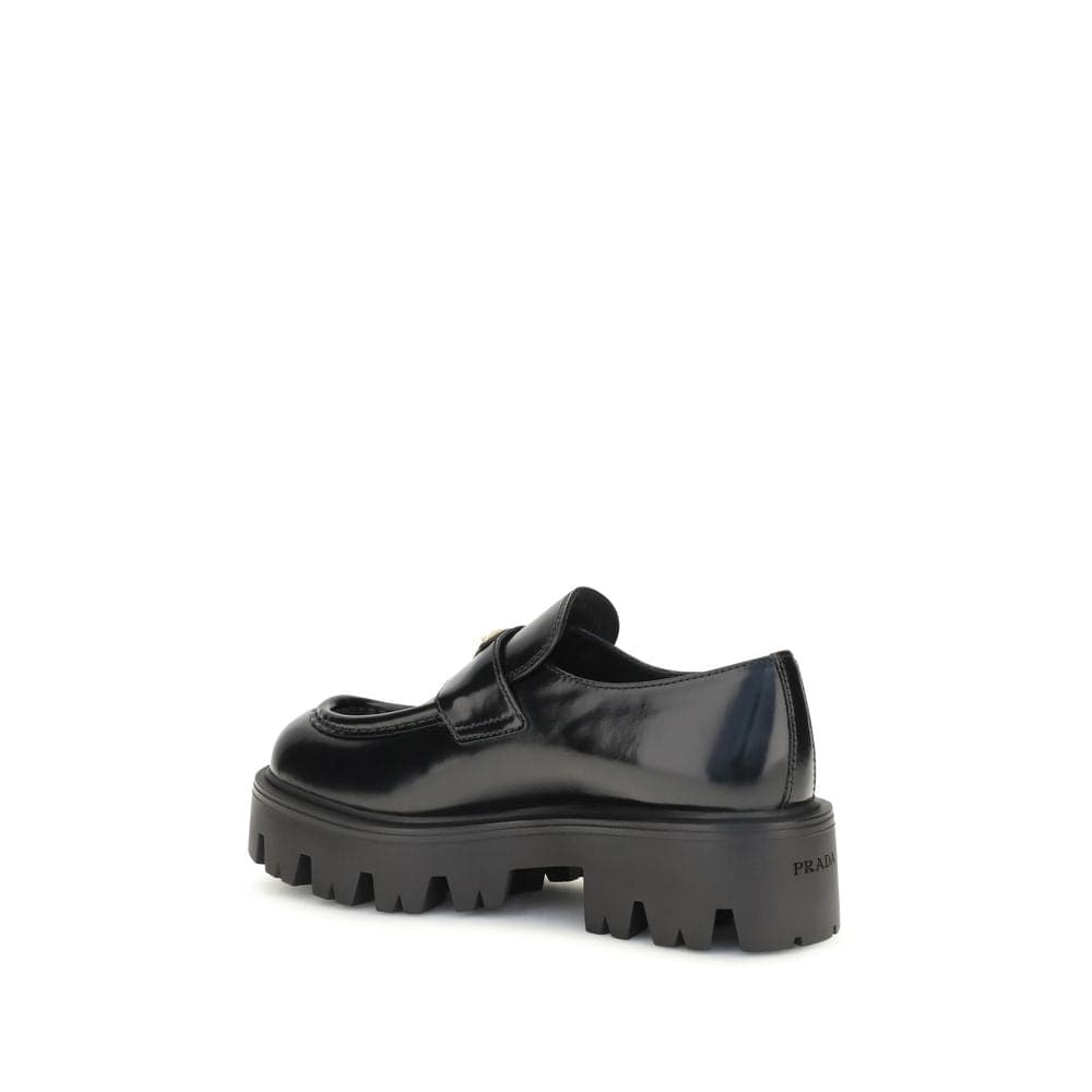 Prada Black Calf Leather Bos Taurus Slip-On Loafers - 3