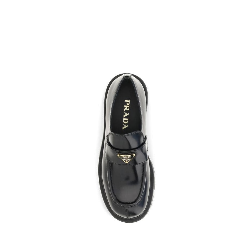 Prada Black Calf Leather Bos Taurus Slip-On Loafers - 4