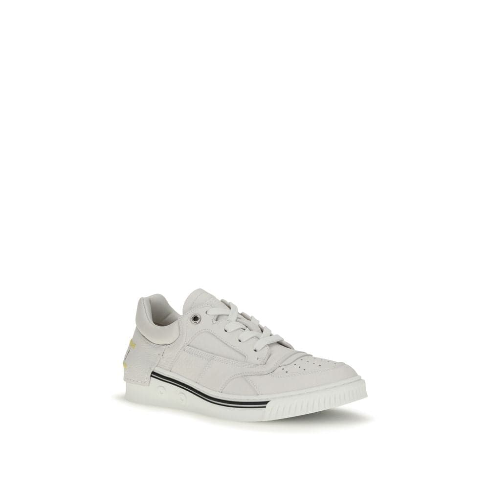 Fendi White Calf Leather Bos Taurus Low Top Sneakers - 2