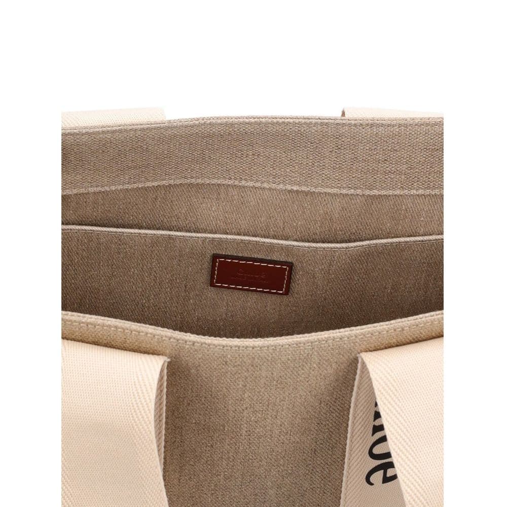 Chloé Beige Linen Tote Bag - 4