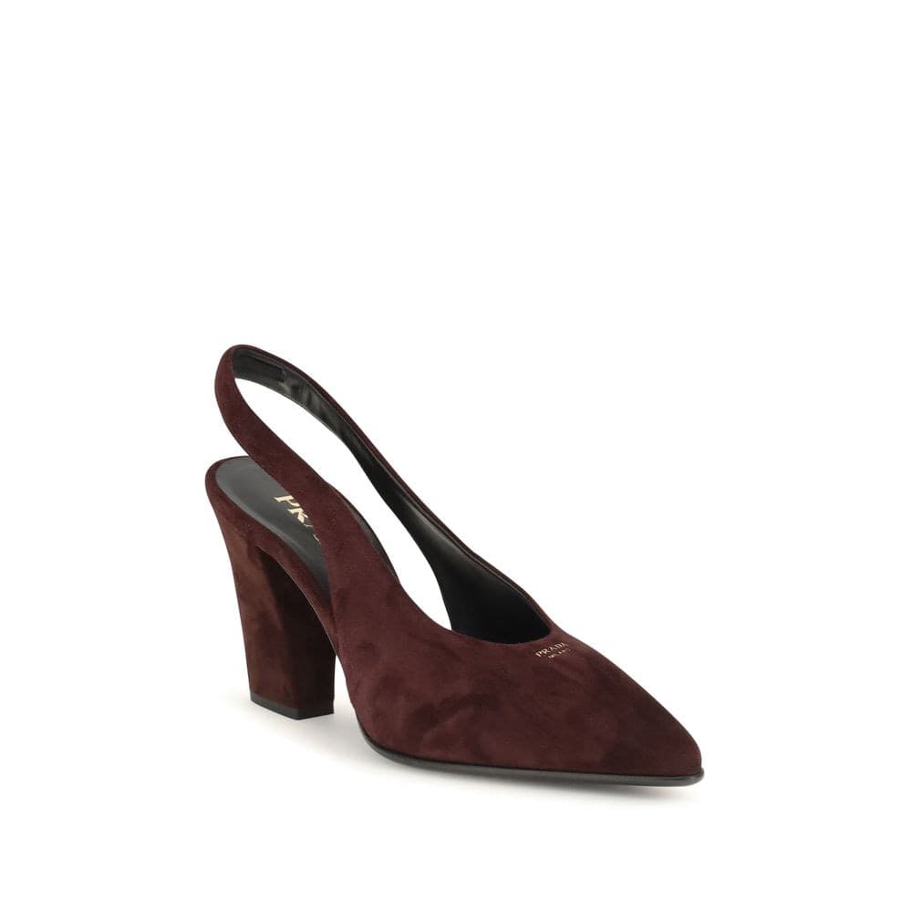 Prada Bordeaux Calf Leather Bos Taurus High Heel Pumps - 2