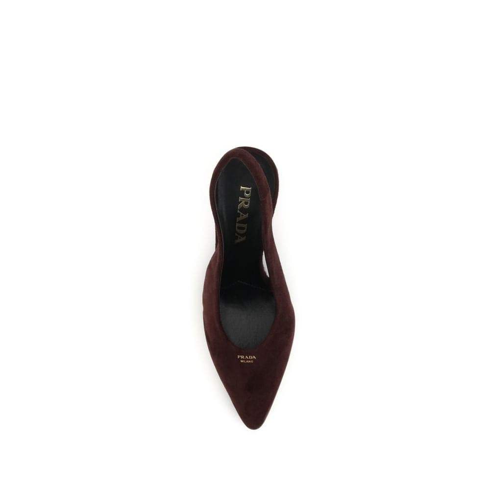 Prada Bordeaux Calf Leather Bos Taurus High Heel Pumps - 4