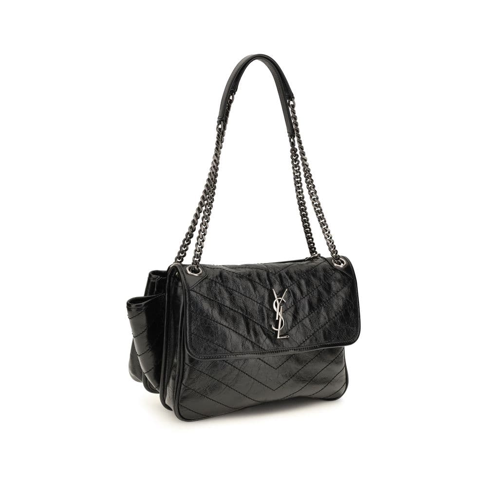 Saint Laurent Black Calf Leather Bos Taurus Shoulder Bag - 2