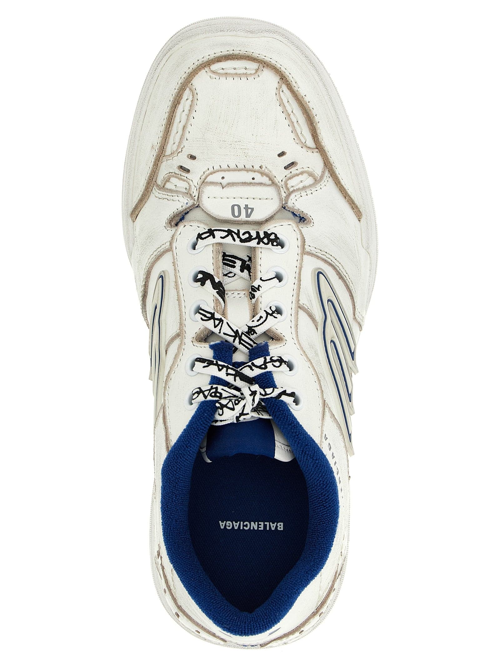 Balenciaga White Calfskin Athletic Sneakers - 4
