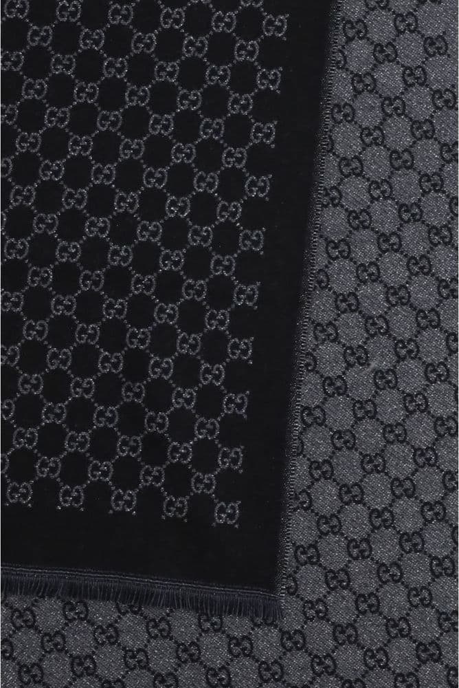 Gucci Black Wool Oves Aries Foulard - 3