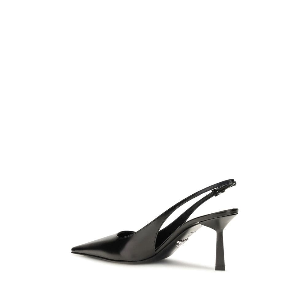 Prada Black Calf Leather Bos Taurus High Heel Pumps - 3