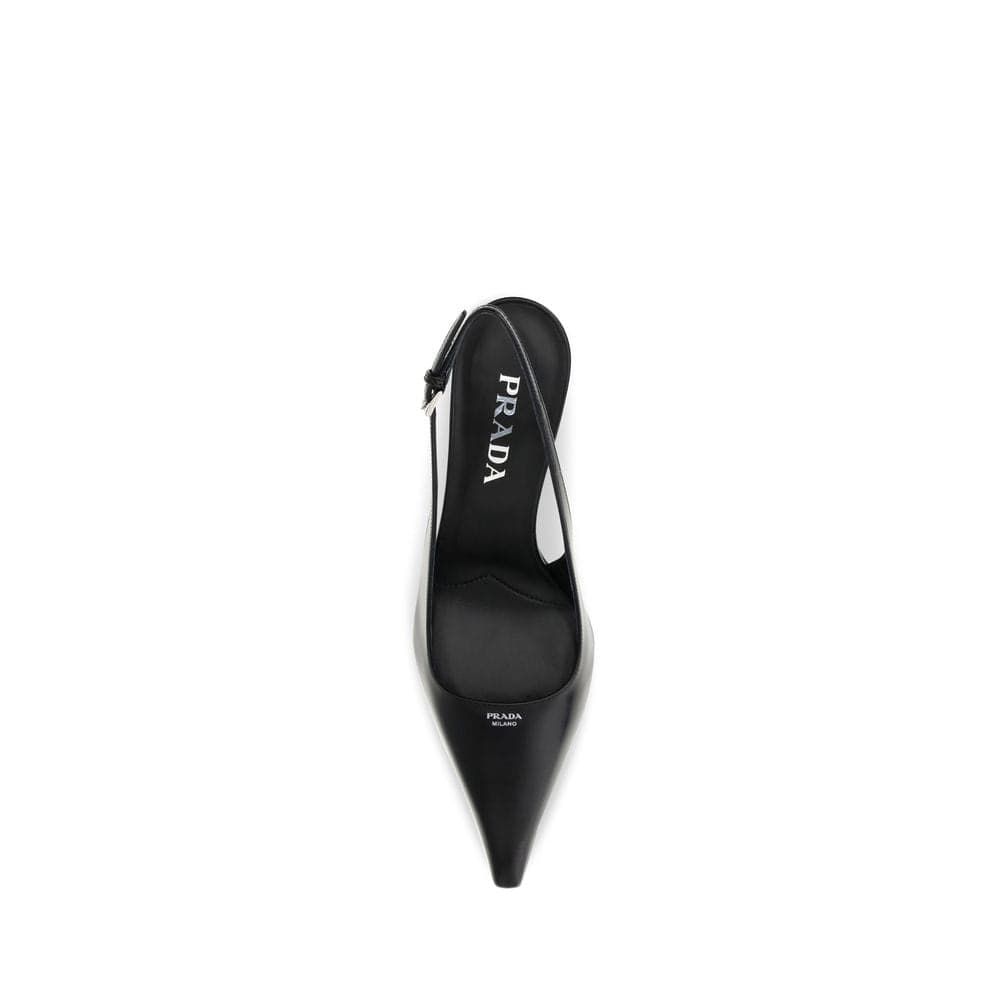 Prada Black Calf Leather Bos Taurus High Heel Pumps - 4