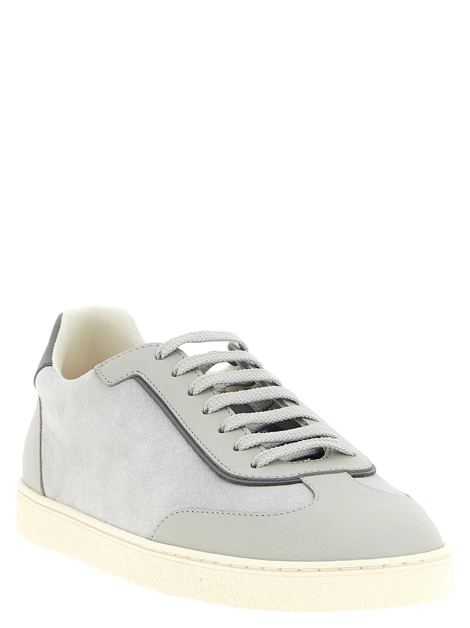 Brunello Cucinelli Gray Calfskin Low Top Sneakers - 2