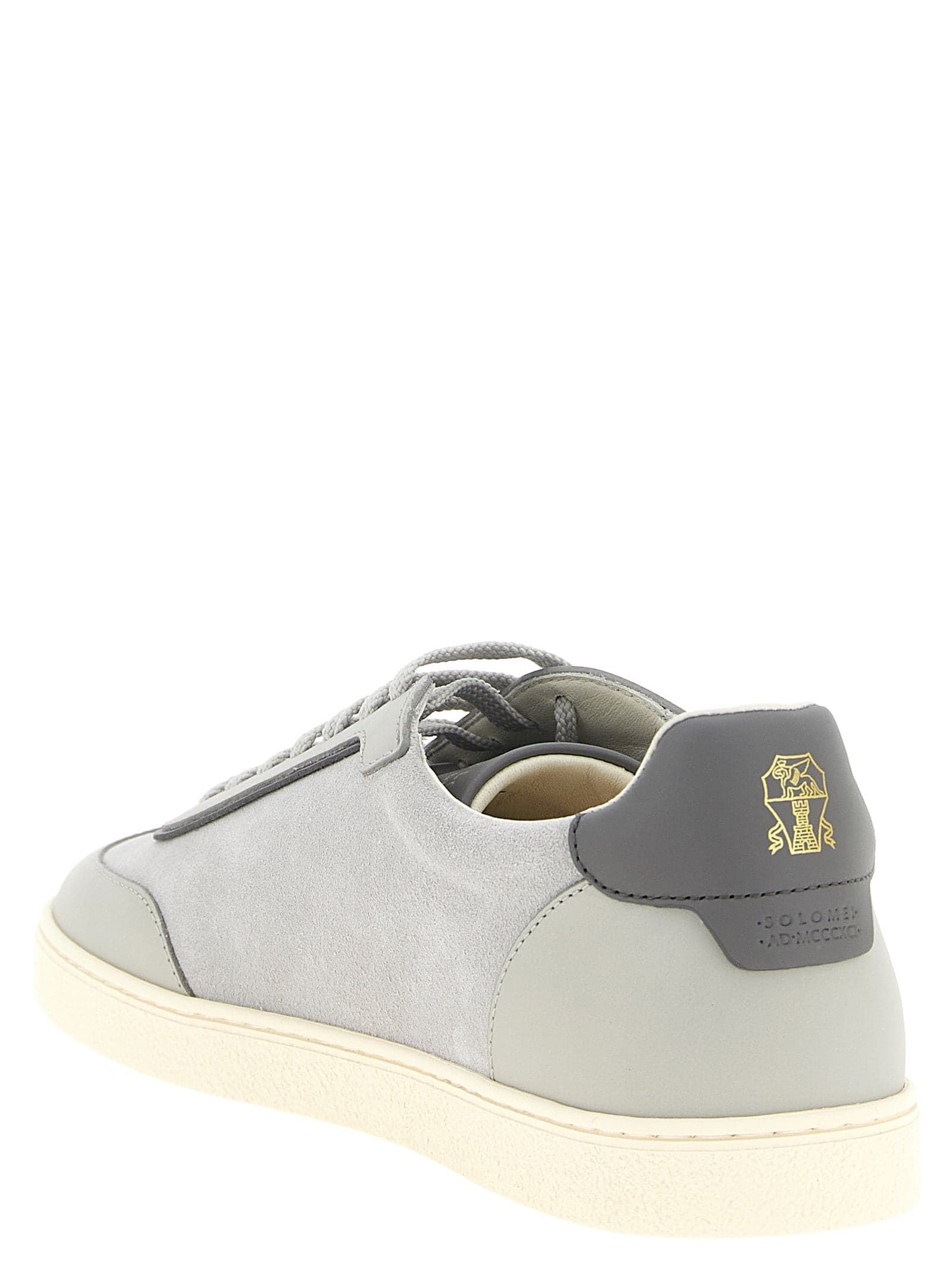 Brunello Cucinelli Gray Calfskin Low Top Sneakers - 3