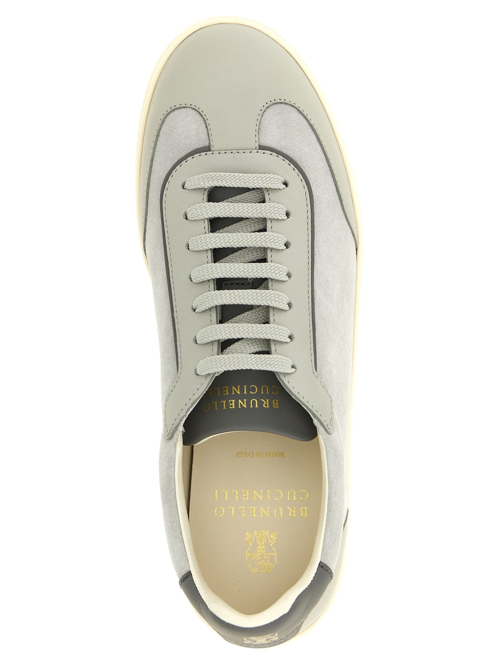 Brunello Cucinelli Gray Calfskin Low Top Sneakers - 4