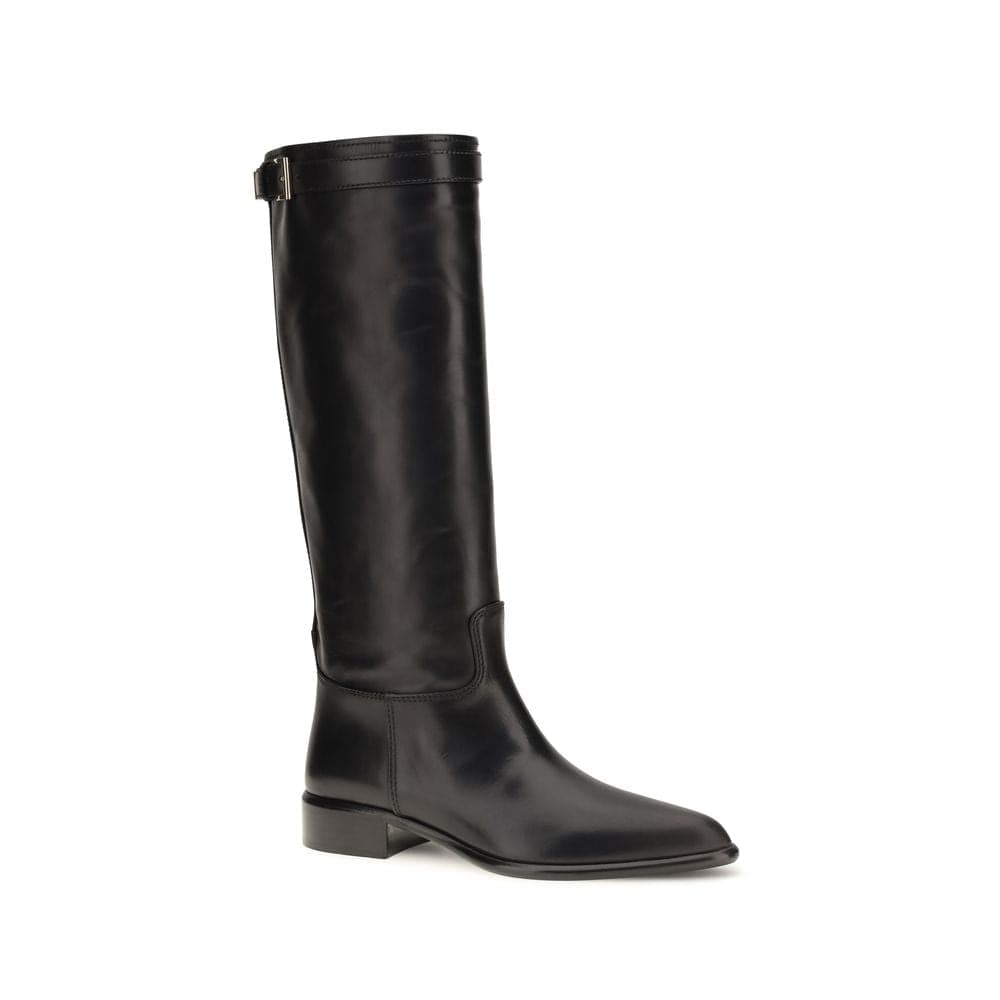 Prada Black Calf Leather Bos Taurus Ankle Boots - 2