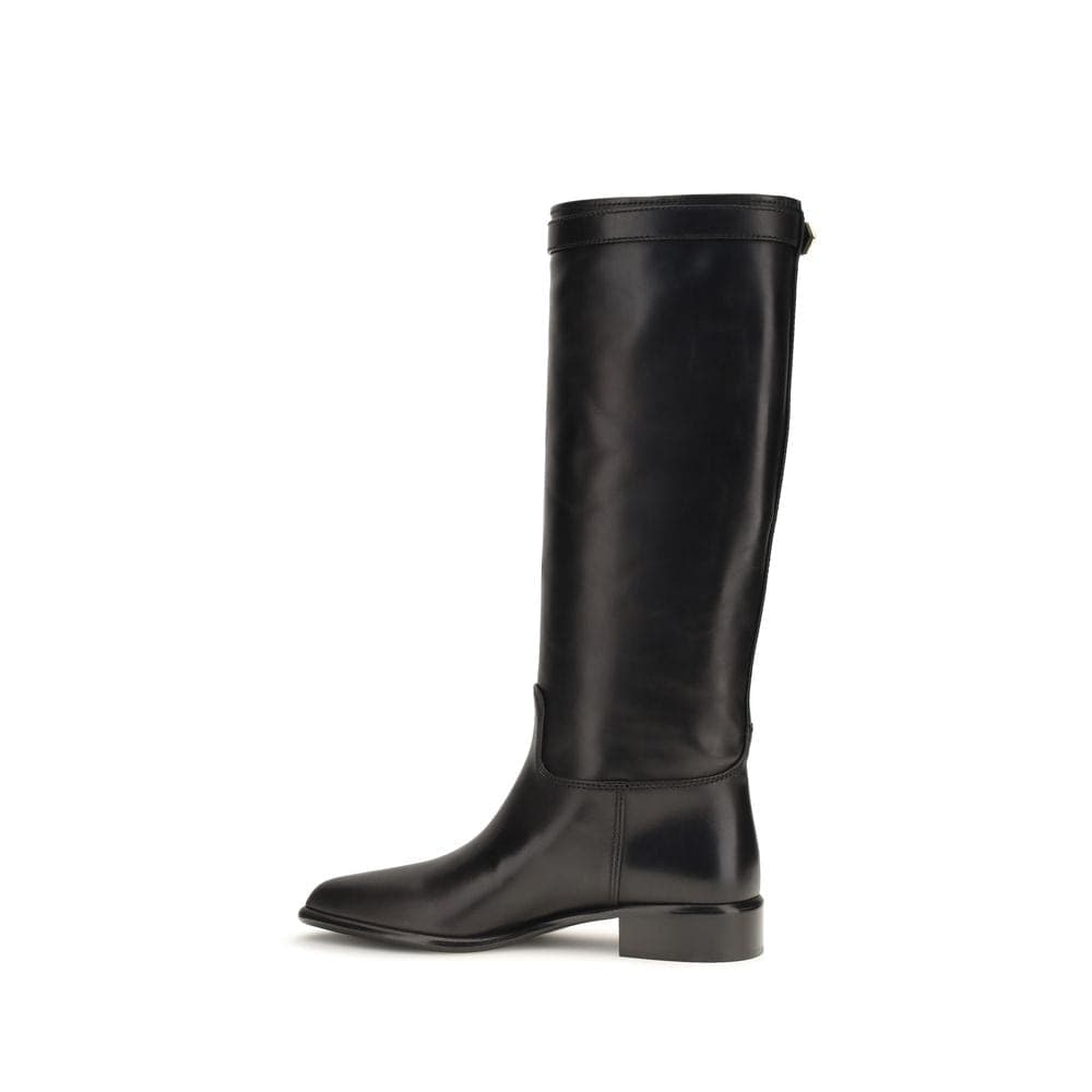 Prada Black Calf Leather Bos Taurus Ankle Boots - 3