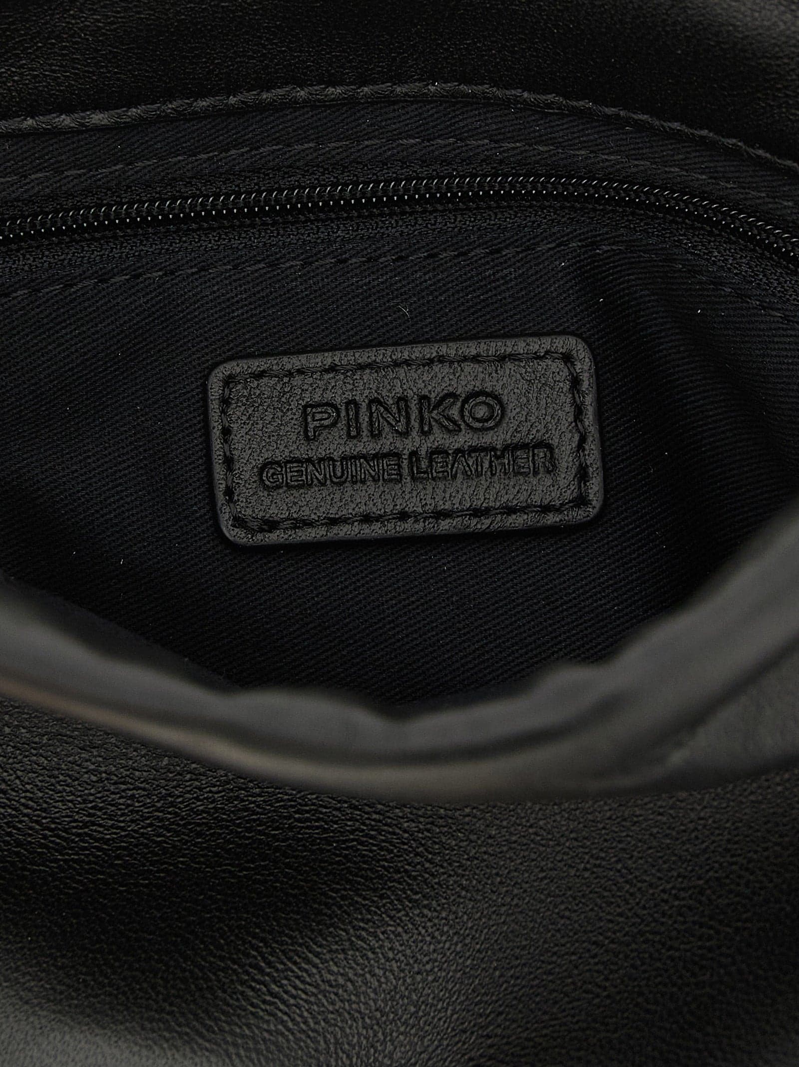 PINKO Black Lambskin Clutch Bag - 4