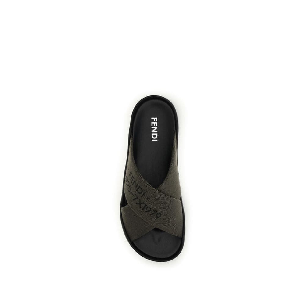 Fendi Bicolor Polyester Flat Sandals - 4