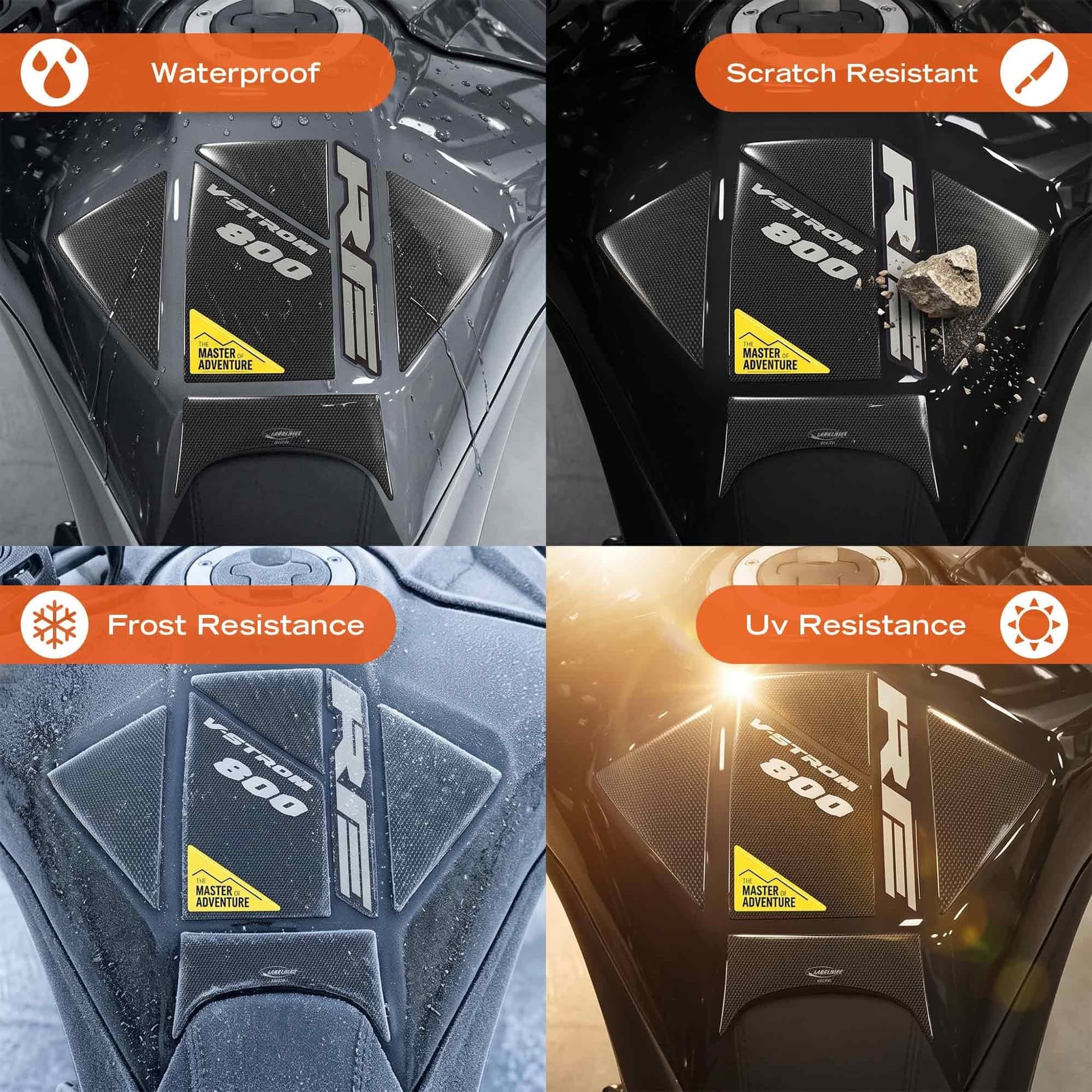 Paraserbatoio Adesivo moto compatibile con Suzuki V-Strom 800 RE 2025-2026 - 3