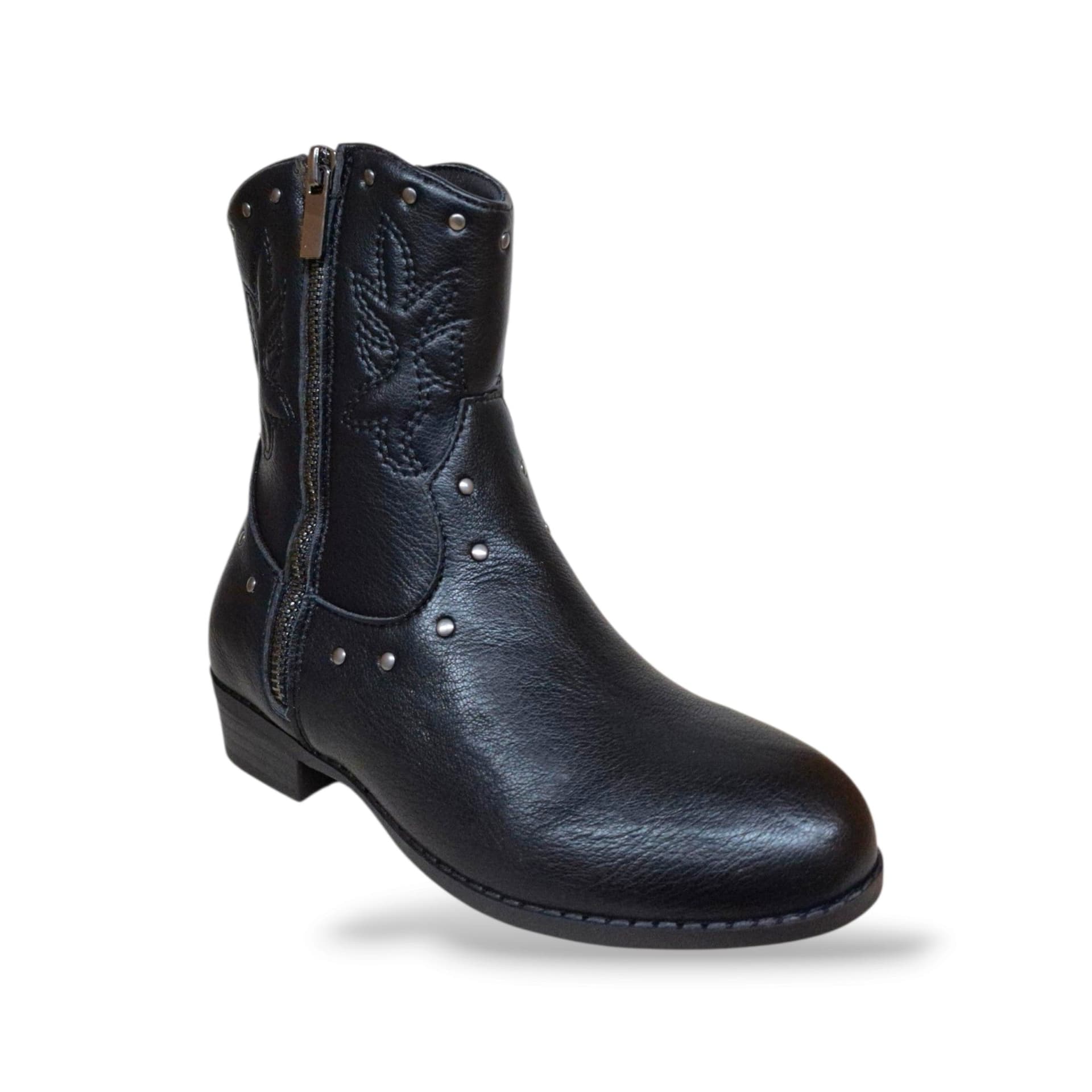 Xti Botin 1541404 Stivaletto Camperos Bambine Ragazze Nero | Pelle Zip Laterale Western Contemporaneo Grintoso Femminile Versatile Moda Elegante Casual Chic Autunnale Back to School | Taglie 32-38 | Scarpetteria Gica - 2