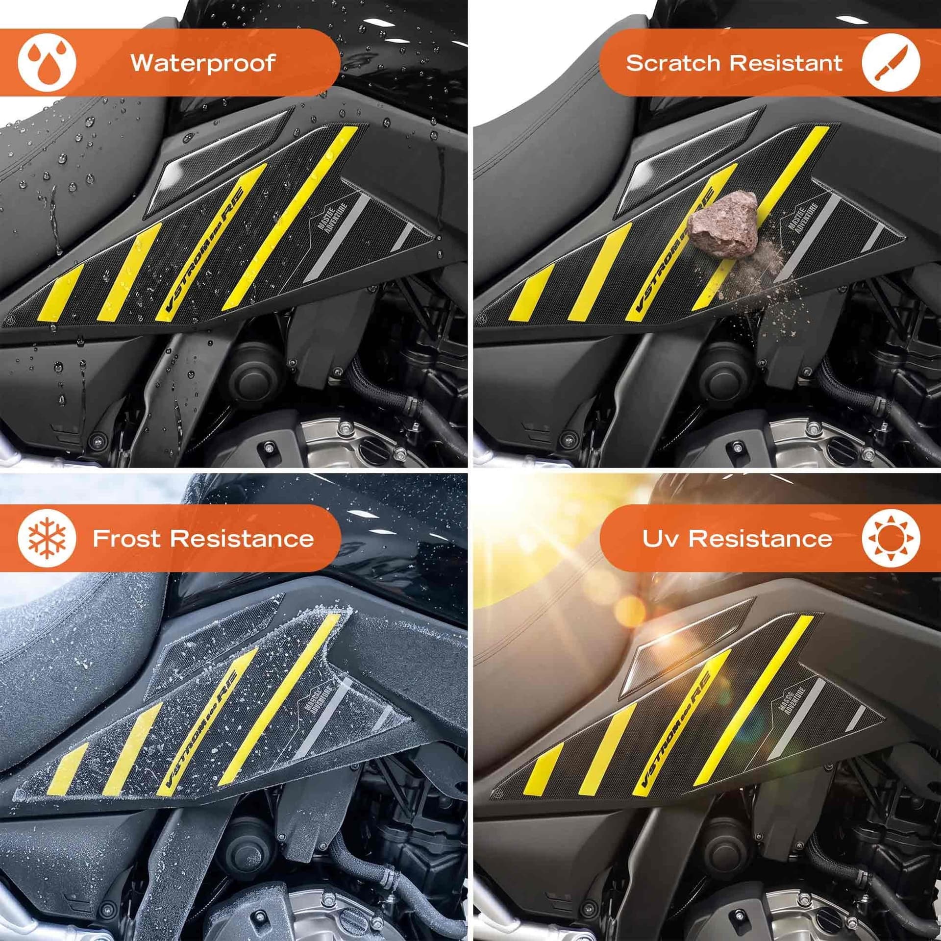 Adesivi 3D Sottosella moto compatibile con Suzuki V-Strom 800 RE 2025-2026 - 3