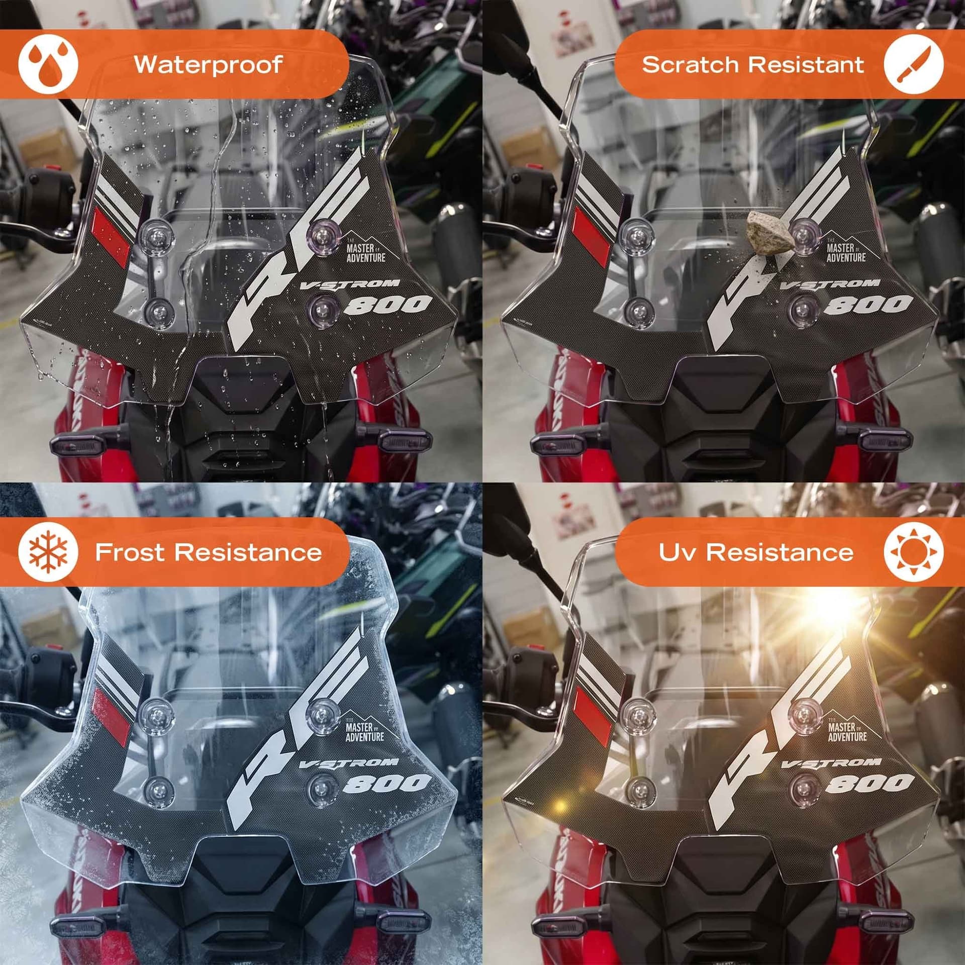 Adesivo 3D Cupolino moto compatibile con Suzuki V-Strom 800 RE 2025-2026 - 8
