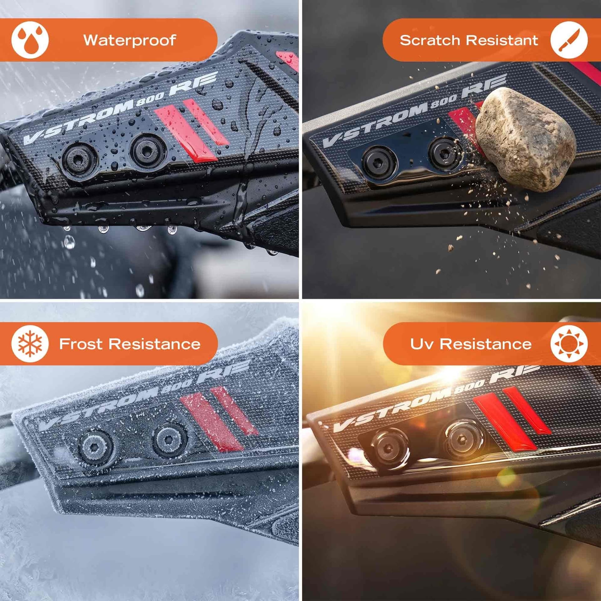 Adesivi 3D Paramani moto compatibile con Suzuki V-Strom 800 RE 2025-2026 - 8