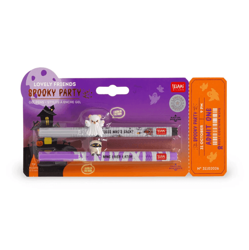 Legami - Set di 2 Penne Gel con Animaletto Decorativo - Lovely Friends - Spooky Party Halloween - 3