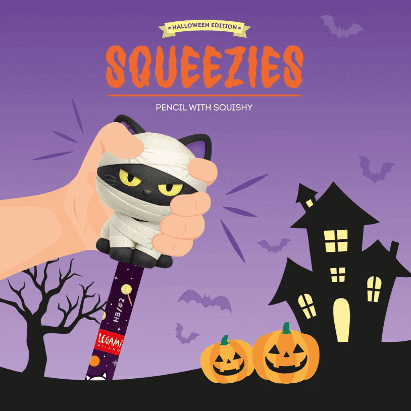 Legami - Matita con Antistress Halloween Mummy Cat "Nine Lives Later" - Squeezies - 3
