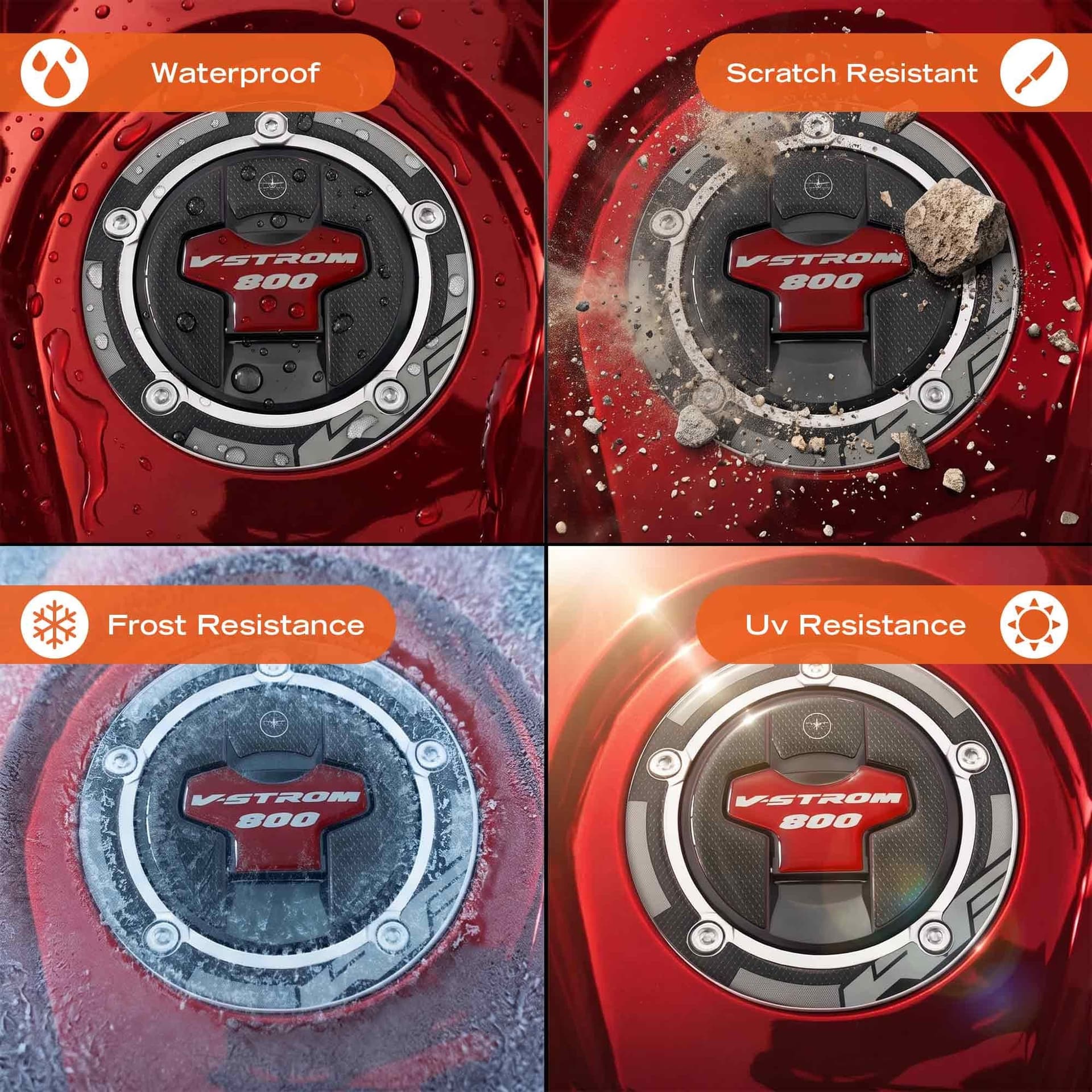 Adesivo Tappo serbatoio moto compatibile con Suzuki V-Strom 800 RE 2025-26 - 8