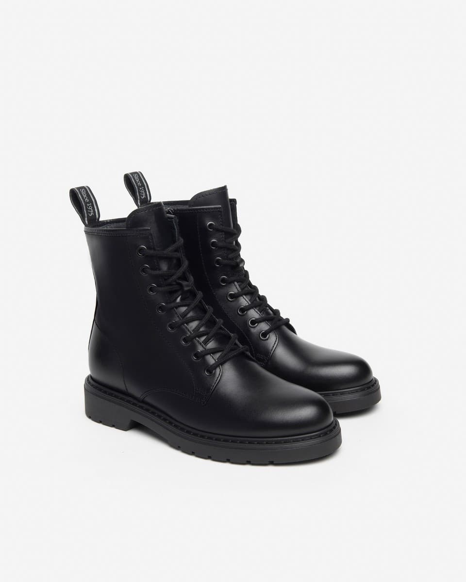 NeroGiardini anfibi donna Combat Boots in pelle colore nero - 2