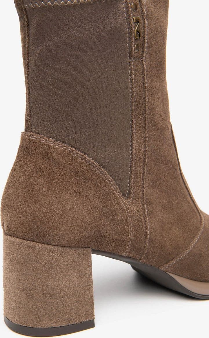 Nero Giardini tronchetti donna in suede e materiale tecnico colore spago beige - 3
