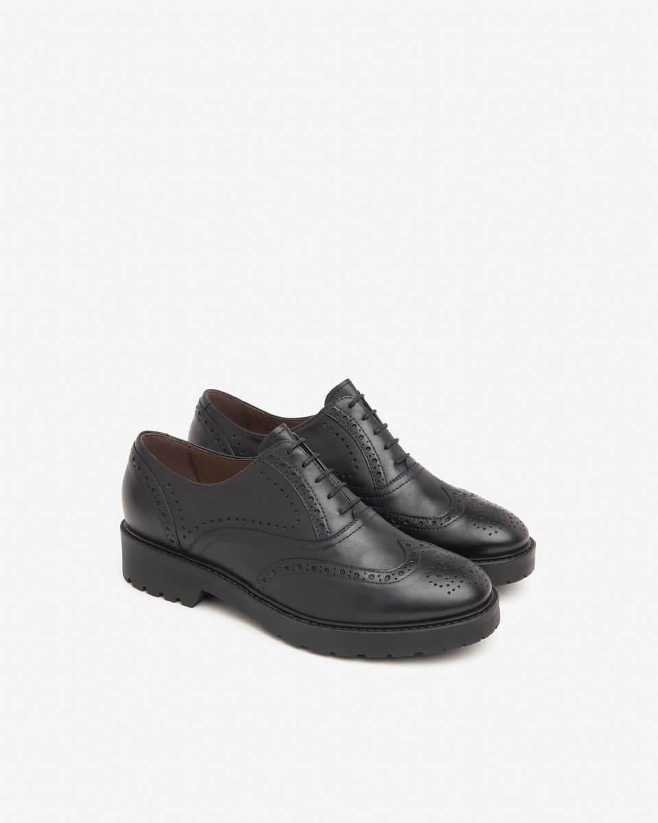 NeroGiardini scarpe stringate da donna in pelle colore nero - 2