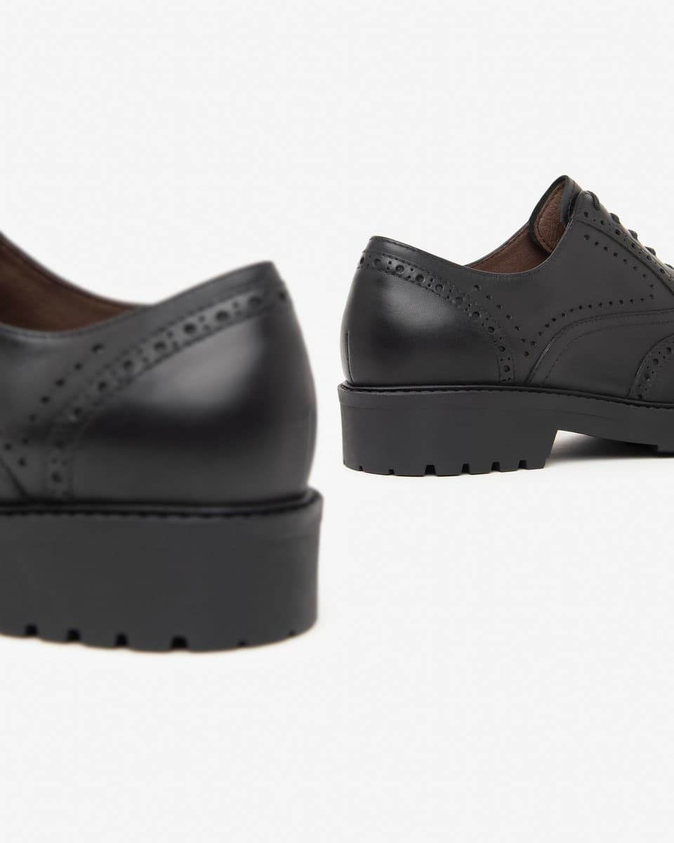 NeroGiardini scarpe stringate da donna in pelle colore nero - 4