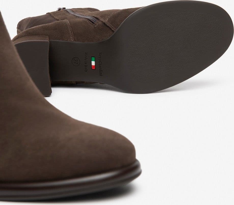NeroGiardini tronchetti donna in suede e materiale tecnico colore testa di moro - 4