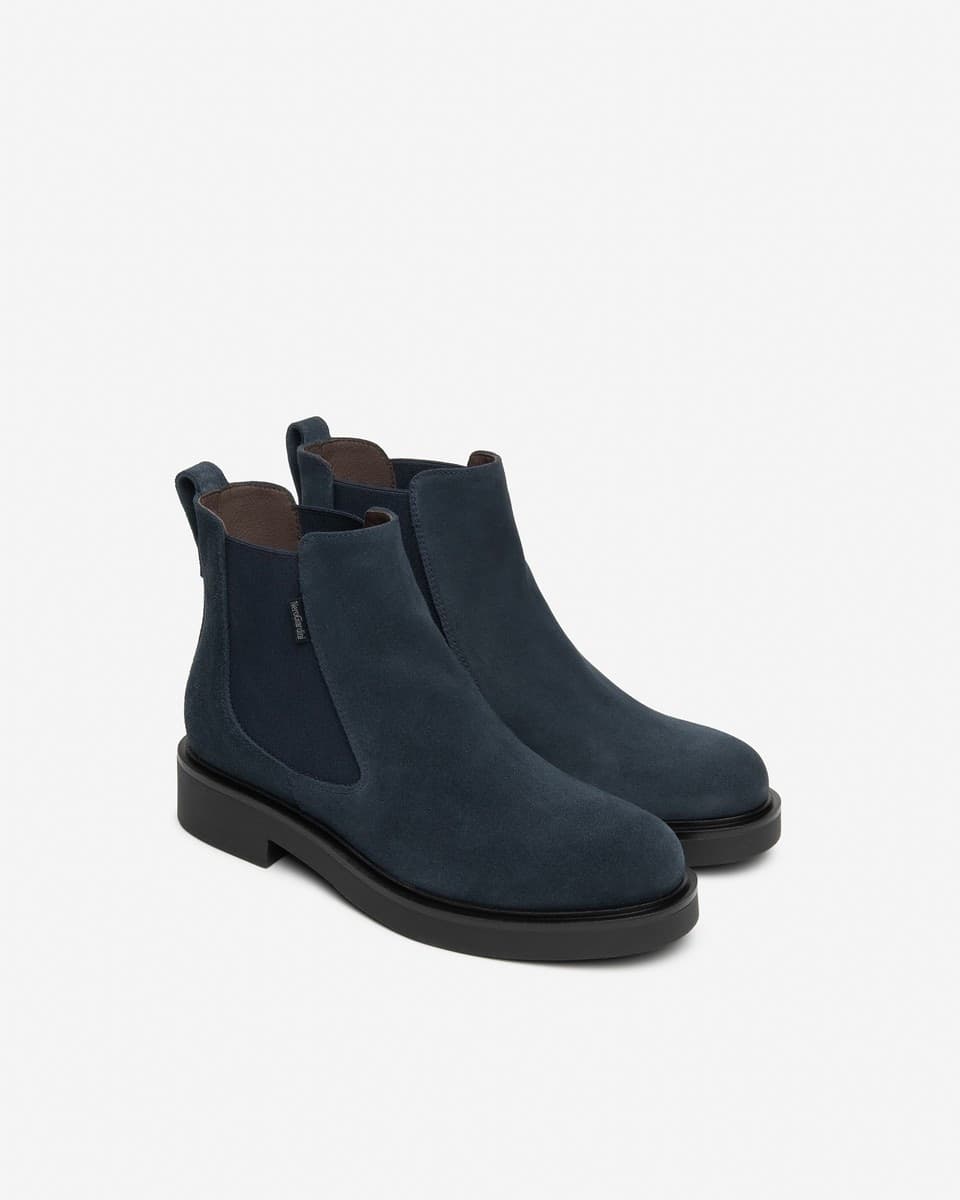 Nero Giardini stivaletti donna chelsea in camoscio colore blu - 2