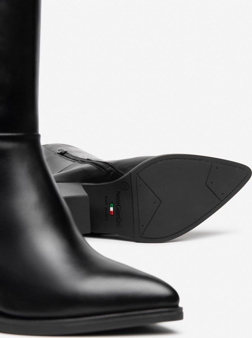 Nero Giardini stivali da donna western in pelle colore nero - 4