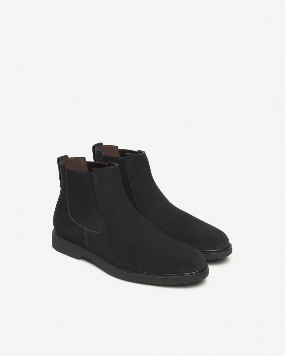 Nero Giardini stivaletti chelsea boots da uomo in camoscio blu - 2