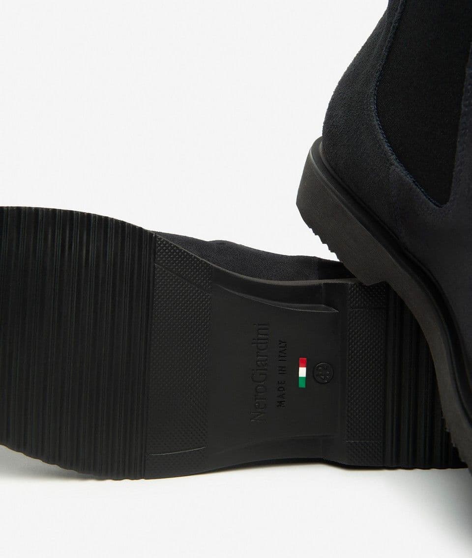 Nero Giardini stivaletti chelsea boots da uomo in camoscio blu - 5