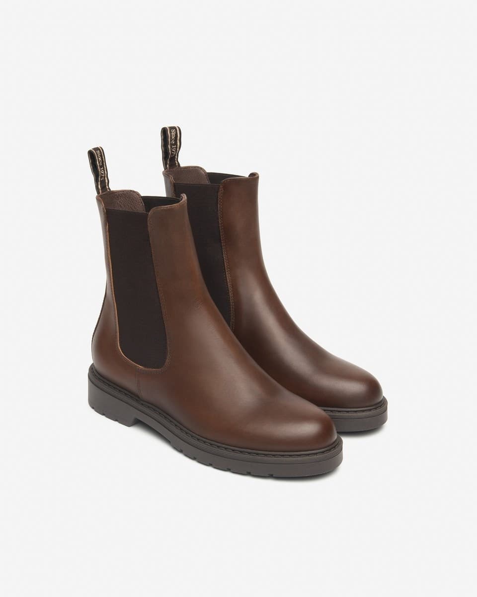 NeroGiardini stivali Chelsea da donna in pelle delavato beige - 2