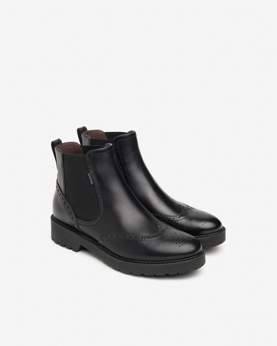 NeroGiardini stivali Chelsea da donna in pelle color nero. - 2