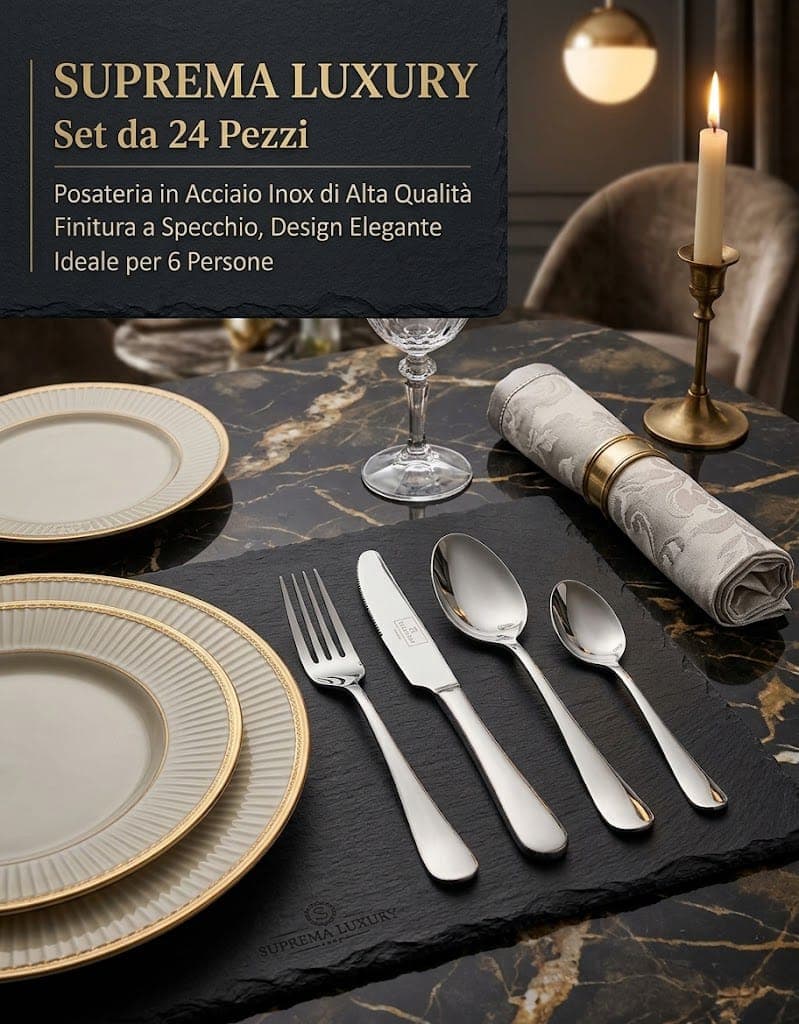 Set 24 Posate Suprema in Acciaio Inox 18/10 - 2