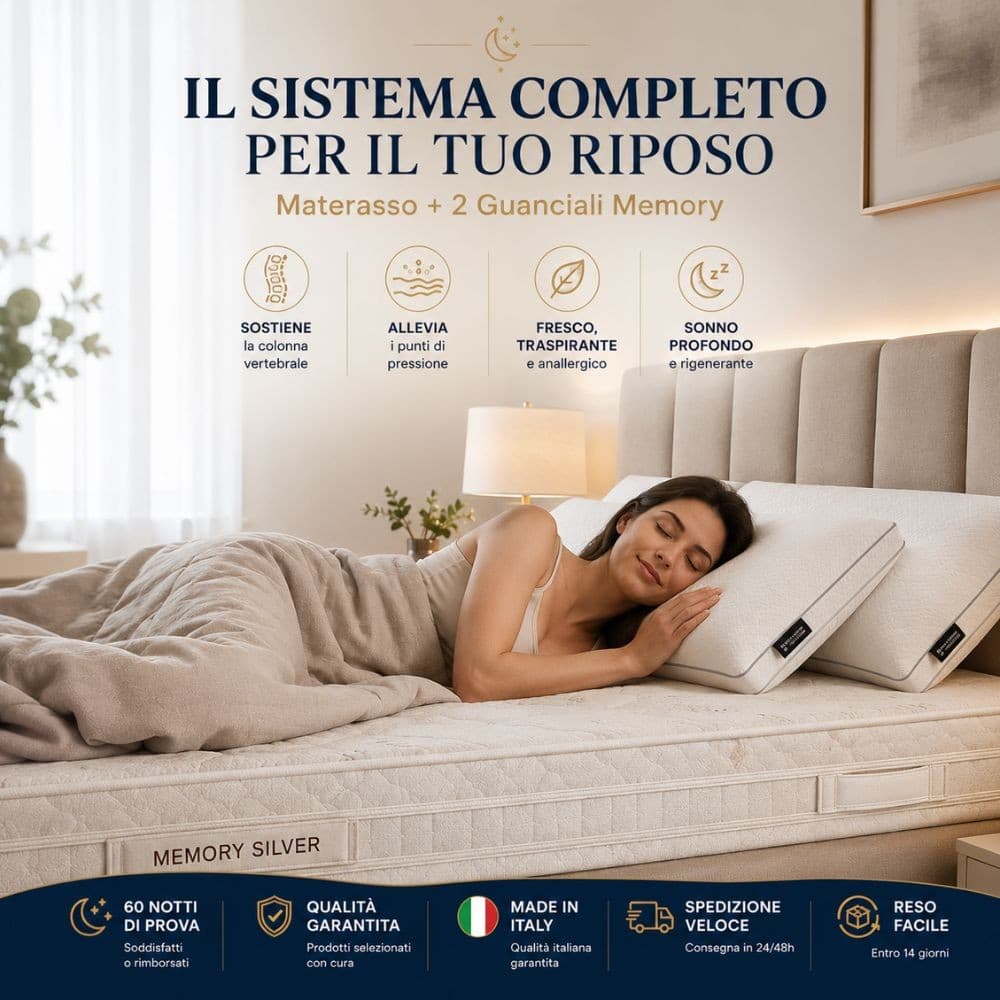 Combo Materasso Memory Silver + 2 Guanciali Memory Botticelli Home - 3