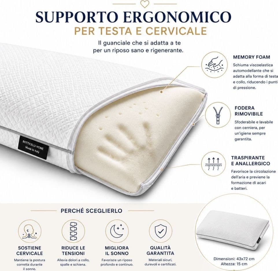 Combo Materasso Memory Silver + 2 Guanciali Memory Botticelli Home - 6
