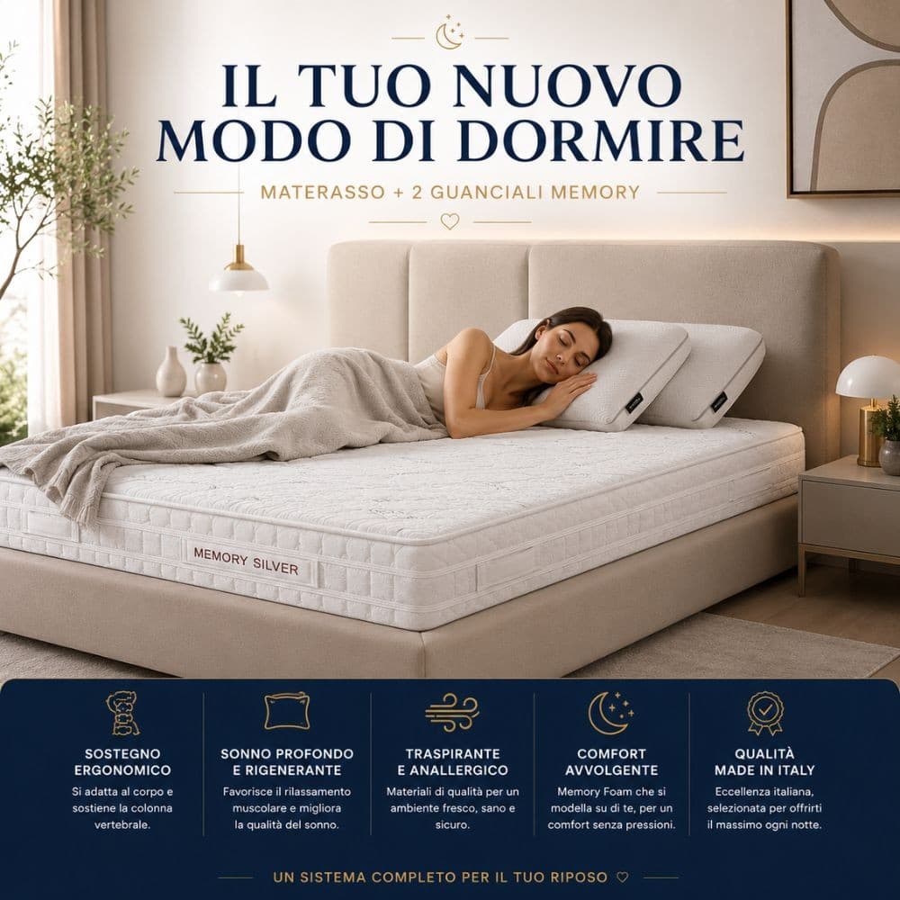 Combo Materasso Memory Silver + 2 Guanciali Memory Botticelli Home - 8
