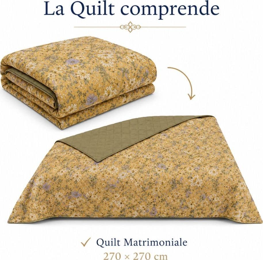 Quilt Matrimoniale Calipso 100 g in Percalle di Cotone 200 TC Double Face - 2