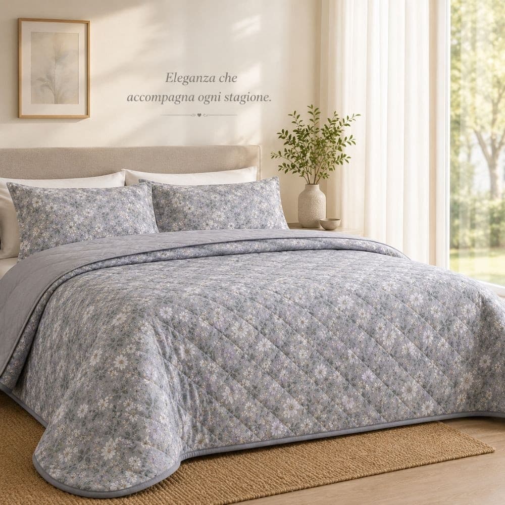 Quilt Matrimoniale Calipso 100 g in Percalle di Cotone 200 TC Double Face - 17