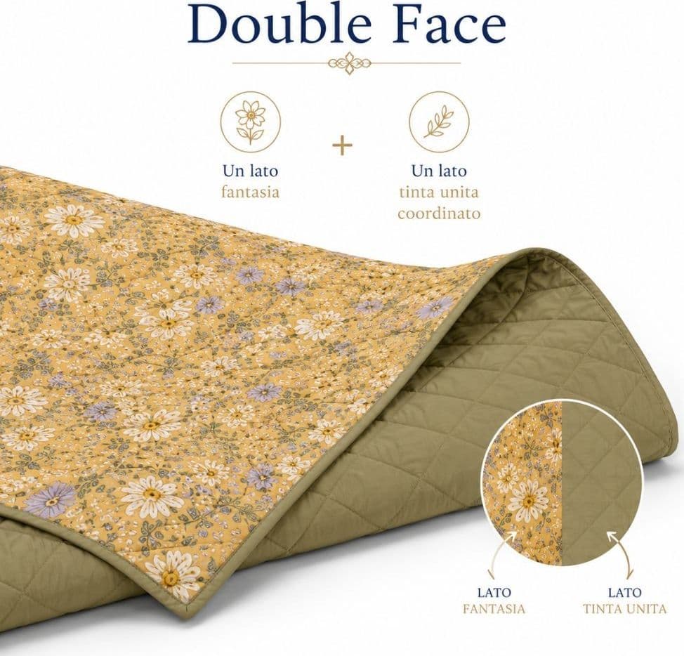 Quilt Matrimoniale Calipso 100 g in Percalle di Cotone 200 TC Double Face - 3
