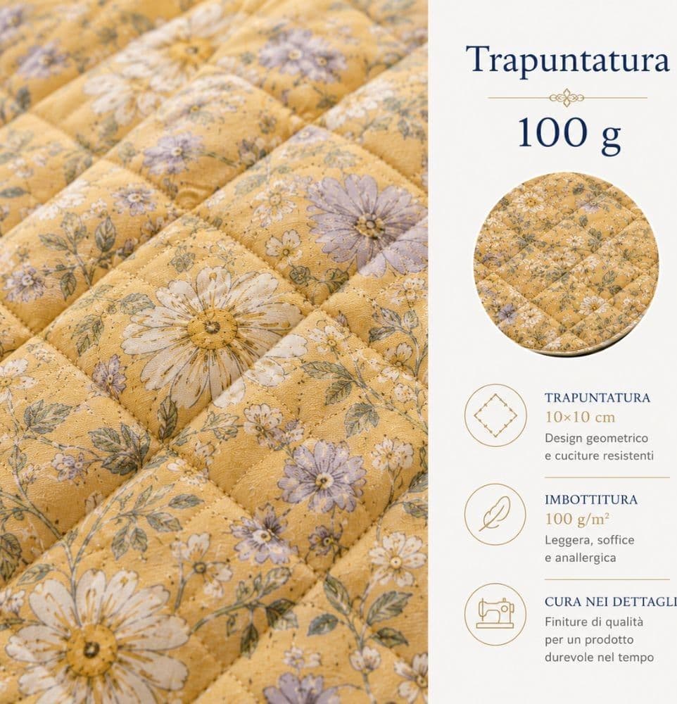 Quilt Matrimoniale Calipso 100 g in Percalle di Cotone 200 TC Double Face - 5