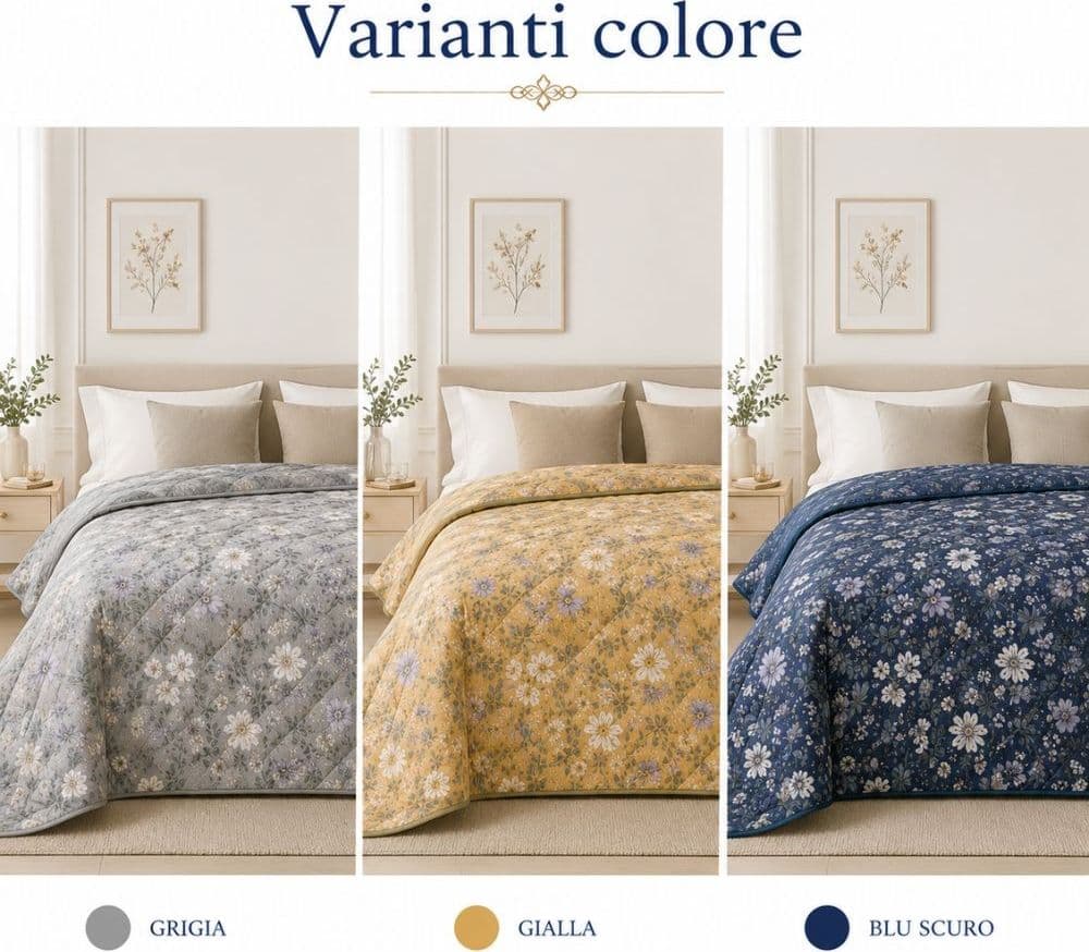 Quilt Matrimoniale Calipso 100 g in Percalle di Cotone 200 TC Double Face - 7