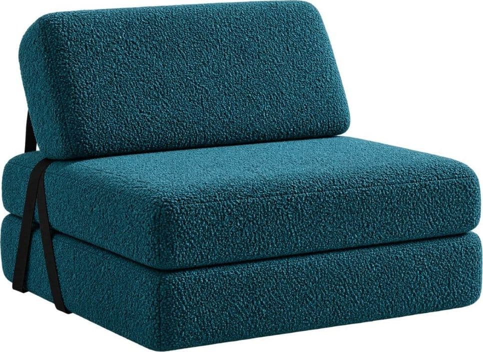 Poltrona Letto Faster 1 Posto in Bouclé Petrolio 80 cm - 2