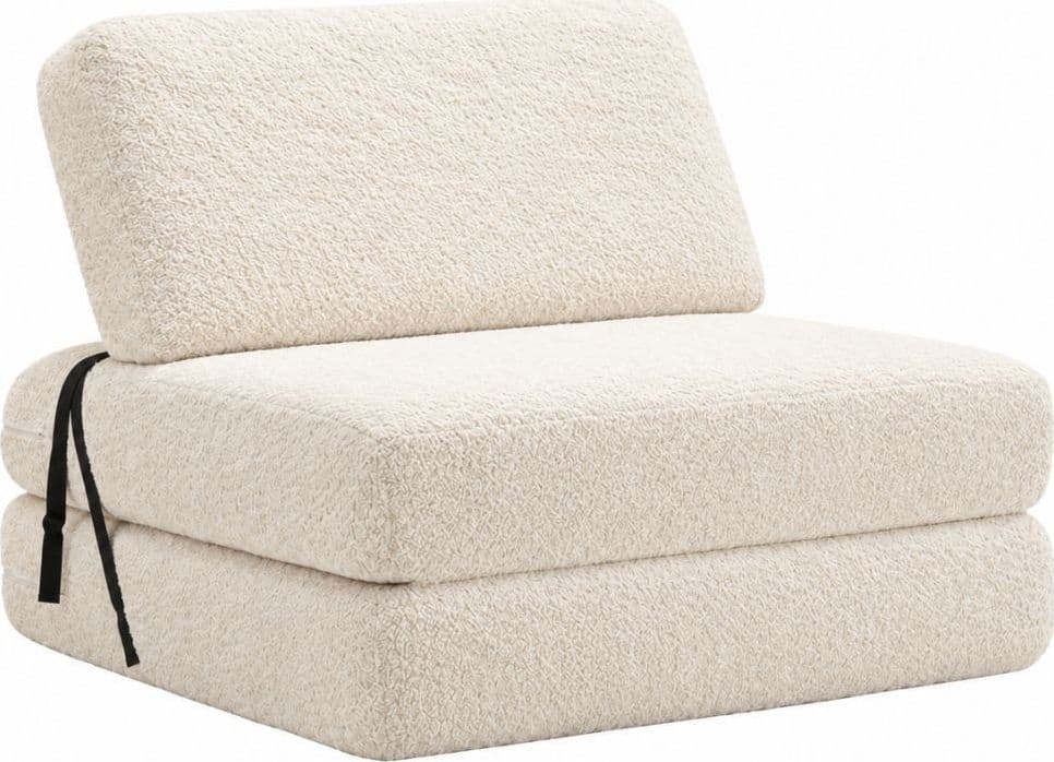 Poltrona Letto Faster 1 Posto in Bouclé Bianco 80 cm - 2
