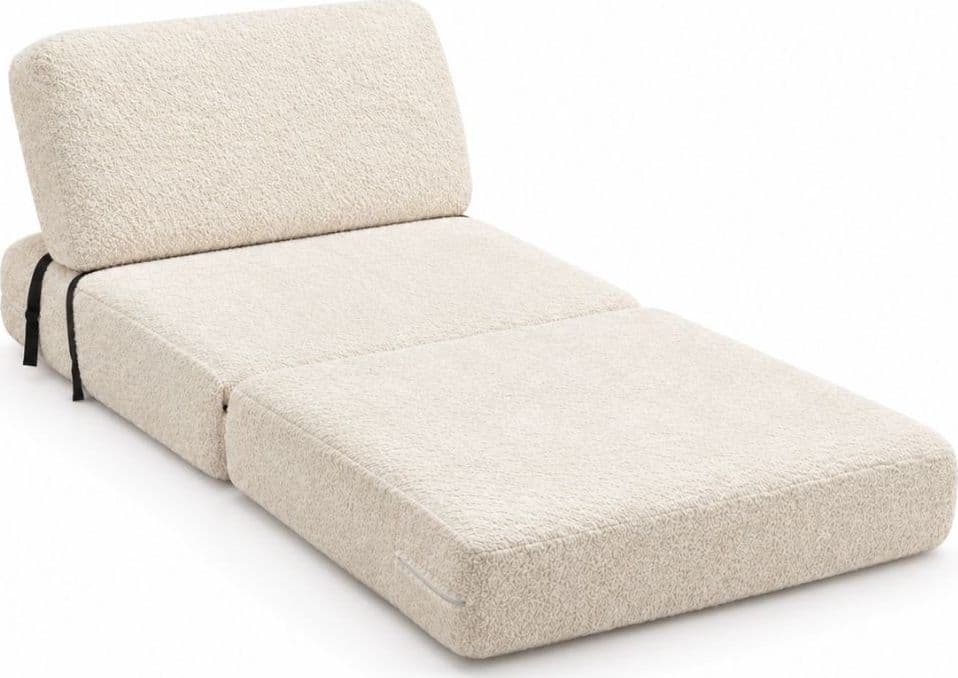 Poltrona Letto Faster 1 Posto in Bouclé Bianco 80 cm - 3